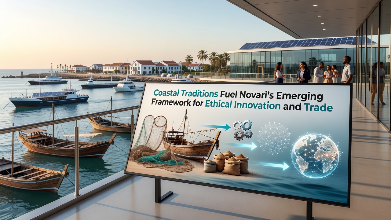 Novari harbor scene illustrating integration of traditional boat-building methods with ethical trade certification processes